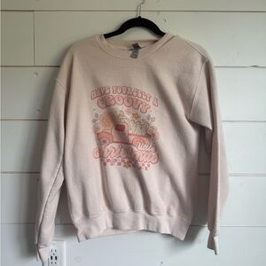 Gildan Women's Pink Crew Neck Sweater
